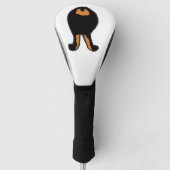 Dobermann 2 Hintern Cartoon schwarz und rost Golf Headcover (Vorderseite)