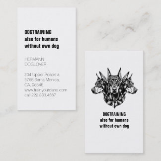 Dobermann 3-köpfig visitenkarte