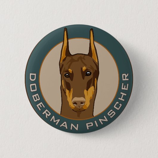 Dobermann-Abzeichen, rot Button (Vorderseite)
