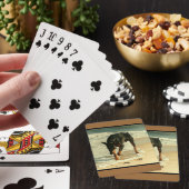 Dobermann am Strand-Malerei-Bild Spielkarten (In Situ)