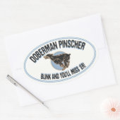 Dobermann-Blinzeln Ovaler Aufkleber (Umschlag)