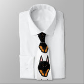 Dobermann Cartoon Krawatte (Gebunden)