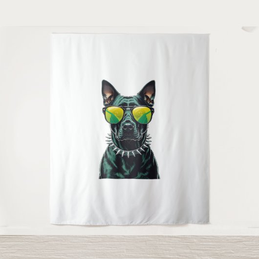 Dobermann Cool Wandteppich (Vorderseite)