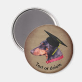 Dobermann Der Absolvent Lustiger Hund Personalisie Magnet (Vorderseite/Rückseite)