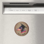 Dobermann Der Absolvent Lustiger Hund Personalisie Magnet (In Situ (Geschirrspüler))