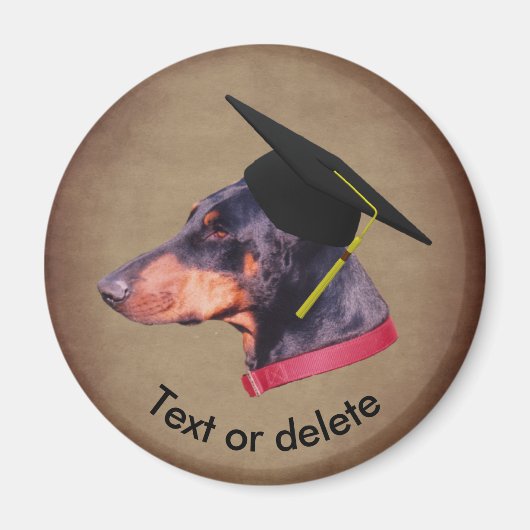 Dobermann Der Absolvent Lustiger Hund Personalisie Magnet (Vorne)
