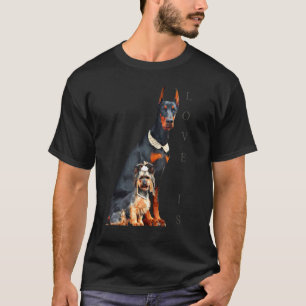 Dobermann Dobermann Pinscher Hund Mama Papa Liebes T-Shirt