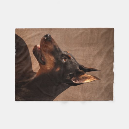 Dobermann - DobermannPinscher Fleecedecke (Vorderseite (Horizontal))