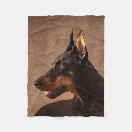 Dobermann - DobermannPinscher Fleecedecke (Vorderseite)