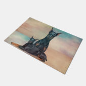 Dobermann - DobermannPinscher Fußmatte (Schrägansicht)