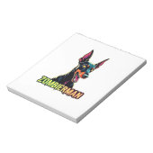 Dobermann Dobie Doby Dobermann Zombie Hund Hallowe Notizblock (Rotiert)
