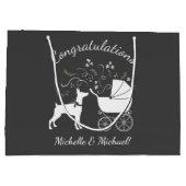 Dobermann Dog Babydusche Welpe Dobermann Pinscher Große Geschenktüte (Rückseite)