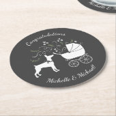 Dobermann Dog Babydusche Welpe Dobermann Pinscher Runder Pappuntersetzer (Angewinkelt)