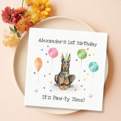 Dobermann Dog Birthday Party Serviette