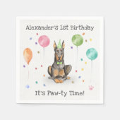 Dobermann Dog Birthday Party Serviette (Vorderseite)
