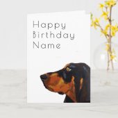 Dobermann Dog Deko Birthday Karte (Gelbe Blume)