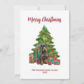 Dobermann Dog Family Christmas Feiertagskarte (Vorderseite)