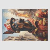 Dobermann Dog Firefighter - Decoupage - Seidenpapier (Vorderseite)
