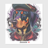 Dobermann Dog Pirate Aufkleber (Blatt)