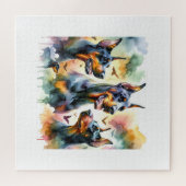 Dobermann Dogs in Harmony 060624AREF104 - Watercol Puzzle (Horizontal)