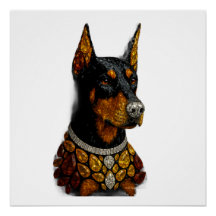 Dobermann-Edelstein-Mosaik-Luxus-Kunst
