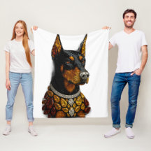 Dobermann-Edelstein-Mosaik Luxus-Kunst-Wurfdecke