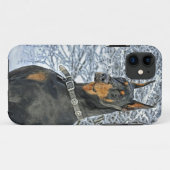 Dobermann-eisiger Tag Case-Mate iPhone Hülle (Rückseite (Horizontal))