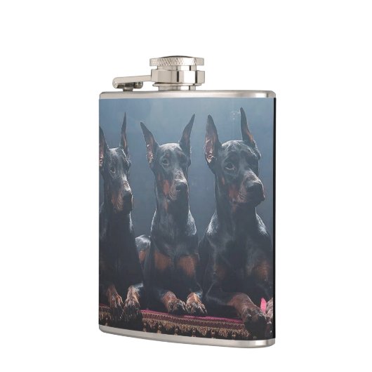 Dobermann-Flasche Flachmann (Links)