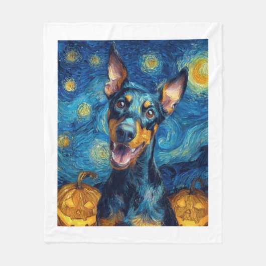 Dobermann Fleecedecke (Vorderseite)