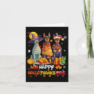 Dobermann Froher Hallothanksmas Hunde Liebhaber We Karte