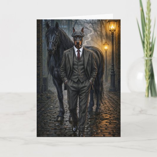 Dobermann Gangster Blank Karte (Vorderseite)