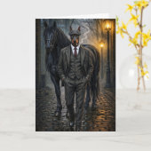 Dobermann Gangster Blank Karte (Gelbe Blume)