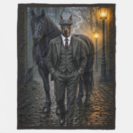 Dobermann Gangster Fleecedecke