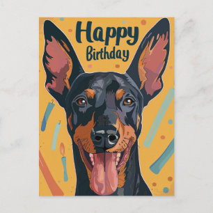 Dobermann Geburtstag  Postkarte