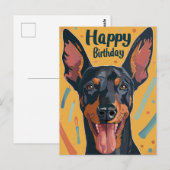 Dobermann Geburtstag Postkarte (Vorne/Hinten)