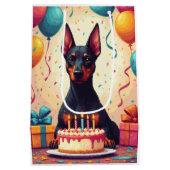 Dobermann-Geburtstagsfeier Mittlere Geschenktüte (Rückseite)