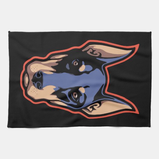 Dobermann-Gesicht Küchentuch (Horizontal)