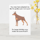 Dobermann-Gruß-Karte Karte (Gelbe Blume)