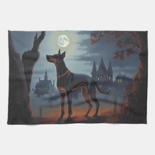 Dobermann Halloween Gruselig Geschirrtuch