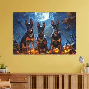 Dobermann Halloween Gruselig Leinwanddruck
