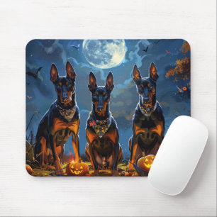 Dobermann Halloween Gruselig Mousepad