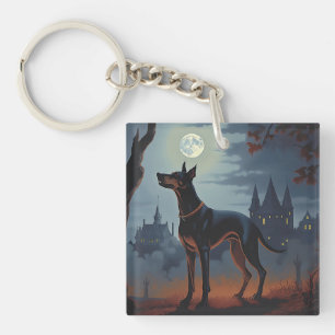 Dobermann Halloween Gruselig Schlüsselanhänger