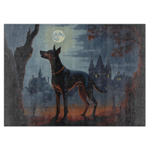 Dobermann Halloween Gruselig Schneidebrett