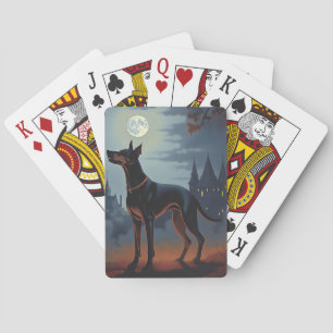 Dobermann Halloween Gruselig Spielkarten
