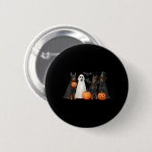 Dobermann Halloween Kostüm Spaß Dobermann Hallowee Button (Vorne & Hinten)
