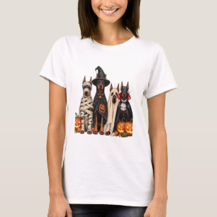 Dobermann Halloween-Rudel Haustier-Kostümplakat T-Shirt