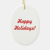 Dobermann (Held) in der Weihnachtsmannmütze Keramik Ornament (Hinten)