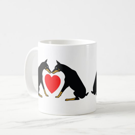 Dobermann-Herz Kaffeetasse (Vorderseite Links)