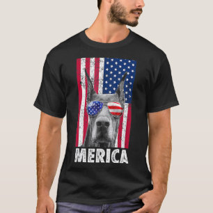 Dobermann Hund 4. Juli Merica Männer Amerikanische T-Shirt