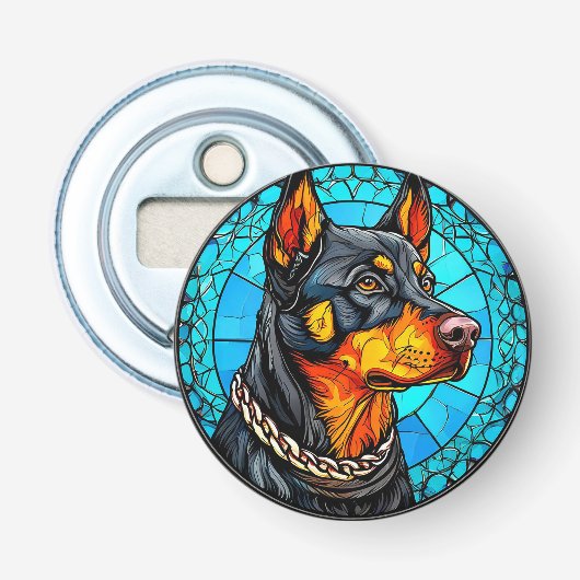 Dobermann Hund Flaschenöffner (Vorderseite)